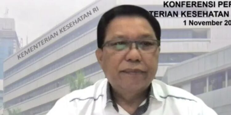 Juru Bicara Kementerian Kesehatan RI Mohammad Syahril menyampaikan pernyataan terkait gangguan ginjal akut melalui konferensi pers dalam jaringan di Jakarta, Selasa (1/11/2022). (MASAPNEWS/ANT)