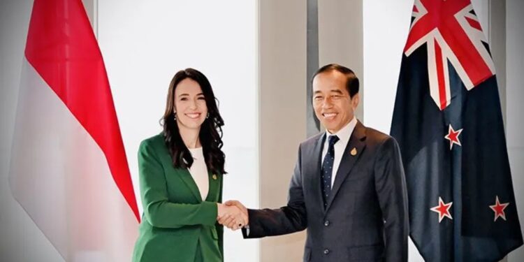 Presiden RI Joko Widodo (kanan) bersama PM Selandia Baru Jacinda Ardern melakukan pertemuan bilateral di Bangkok, Thailand, Jumat (18/11/2022). (MASAPNEWS/ANT/HO-Biro Pers Setpres)
