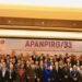 Para delegasi navigasi penerbangan Asia Pasifik berpose bersama disela-sela acara 33th Meeting of The Asia Pacific Air Navigation Planning and Implementation Regional Group (APANPIRG) di Jimbaran, Badung, Bali, Selasa (22/11/2022). (MASAPNEWS/ANT)