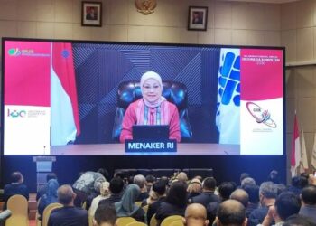Menteri Ketenagakerjaan RI, Ida Fauziyah hadir secara virtual dalam kegiatan "Kolaborasi Menuju Indonesia Kompeten 2030" di BPJS Institute, Kota Bogor, Jawa Barat, Sabtu (26/11/2022). (MASAPNEWS/ANT)