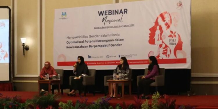 Webinar nasional bertajuk "Optimalisasi Potensi Perempuan dalam Kewirausahaan Berperspektif Gender", di Jakarta, Selasa (29/11/2022). (MASAPNEWS/ANT)