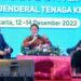 Menteri Kesehatan RI Budi Gunadi Sadikin (tengah) saat menjadi pembicara dalam Dialog Pertemuan Koordinasi dan Evaluasi Pendayagunaan Dokter Spesialis di Jakarta, Selasa (13/12/2022). (MASAPNEWS/ANT/HO-Kemenkes)