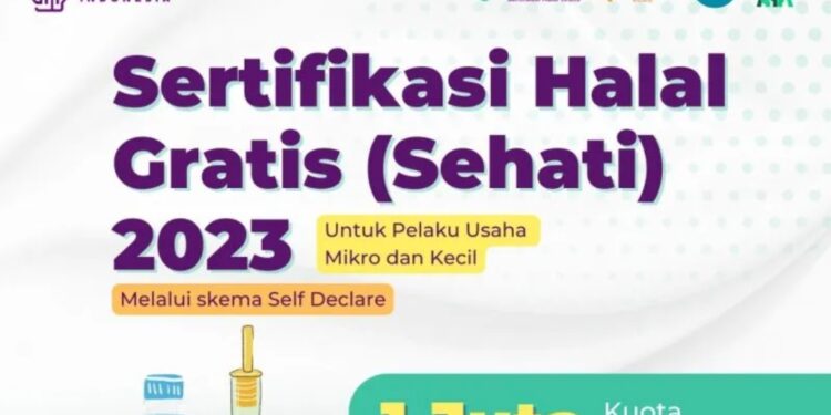 Poster program Sehati 2023 yang diedarkan oleh BPJPH kepada para pelaku usaha. (MASAPNEWS/ANT/HO-Kemenag)