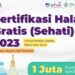 Poster program Sehati 2023 yang diedarkan oleh BPJPH kepada para pelaku usaha. (MASAPNEWS/ANT/HO-Kemenag)