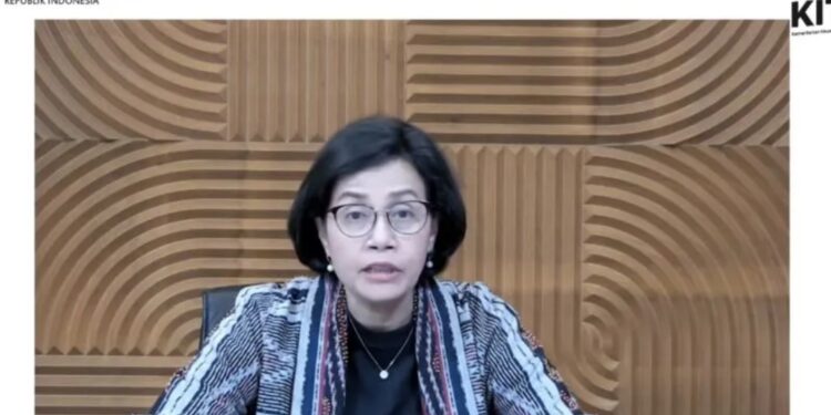 Menteri Keuangan Sri Mulyani Indrawati dalam Konferensi Pers APBN KiTA di Jakarta, Selasa (3/1/2023). (MASAPNEWS/ANT)