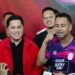 CEO Rans Nusantara FC Raffi Ahmad (kanan) mendukung Menteri BUMN Erick Thohir sebagai calon Ketua Umum PSSI Periode 2023 - 2027 karena dinilai sebagai sosok yang memiliki nyali untuk membenahi sepak bola Indonesia. (MASAPNEWS/ANT/HO - Kementerian BUMN)
