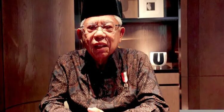 Tangkapan layar - Wakil Presiden (Wapres) K.H. Ma’ruf Amin memberikan sambutan saat menghadiri acara Wisuda Sarjana Angkatan ke-26 Sekolah Tinggi Agama Islam (STAI) Shalahuddin Al-Ayyubi, secara daring di Jakarta, Minggu (22/1/2023). (MASAPNEWS/ANT/Youtube BPMI – Setwapres)