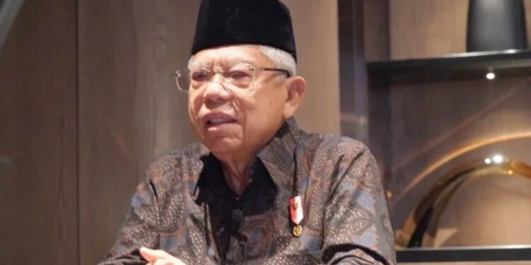 Wakil Presiden Ma’ruf Amin memberikan sambutan secara daring pada acara Wisuda Sarjana Angkatan XXVI Sekolah Tinggi Agama Islam (STAI) Shalahuddin Al-Ayyubi Jakarta, Minggu (22/1/2023). (MASAPNEWS/ANT/HO-BPMI Setwapres)
