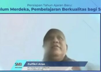 Pelaksana tugas (Plt.) Kepala Pusat Kurikulum Kementerian Pendidikan, Kebudayaan, Riset dan Teknologi (Kemendikbudristek) Zulfikri Anas dalam acara SMB: Kurikulum Merdeka Pembelajaran Berkualitas bagi Semua di Jakarta, Kamis (26/1/2023). (MASAPNEWS/ANT)