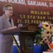 Duta Besar (Dubes) Polandia untuk Indonesia Beata Stoczynka saat memberikan sambutan di hadapan wisudawan Universitas Muhammadiyah Malang (UMM) di gedung Dome kampus setempat, Kamis (23/2) (MASAPNEWS/ANT/HO-Humas UMM)