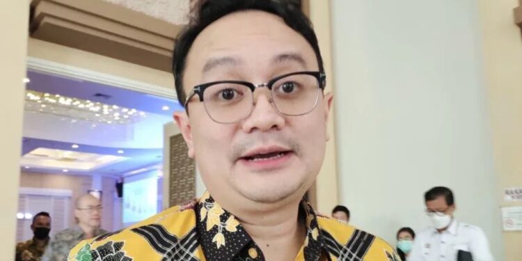 Wakil Menteri Perdagangan (Wamendag) Jerry Sambuaga saat memberi keterangan. Bandarlampung, Rabu (1/3/2023). (MASAPNEWS/ANT)