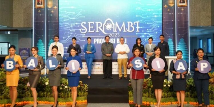 Wakil Gubernur Bali Tjok Oka Artha Ardhana Sukawati saat berbicara soal penukaran uang jelang Idul Fitri dalam Kick Off SERAMBI 2023 di Denpasar, Senin (27/3/2023). (MASAPNEWS/ANT/HO-Pemprov Bali)