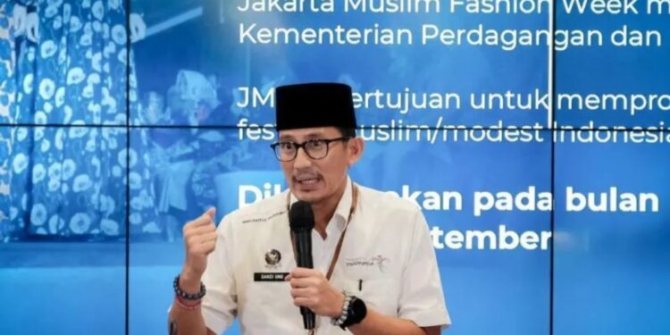 Menteri Pariwisata dan Ekonomi Kreatif (Menparekraf) Sandiaga Uno dalam The Weekly Brief with Sandi Uno yang digelar di Jakarta, Senin (27/3/2023). (MASAPNEWS/ANT/Humas Kemenparekraf)