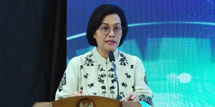 Tangkapan layar - Menteri Keuangan Sri Mulyani dalam Rapat Koordinasi Pembangunan Pusat 2023 di Jakarta, Kamis (6/4/2023). (MASAPNEWS/ANT)