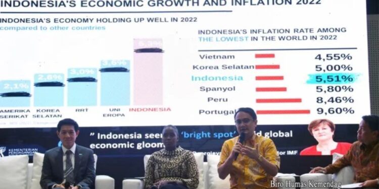 Wakil Menteri Perdagangan (Wamendag) Jerry Sambuaga dalam diskusi publik yang digelar Eurocham di Jakarta, Kamis (6/4/2023). (MASAPNEWS/ANT/Ho/Kementerian Perdagangan/dok.Pri)