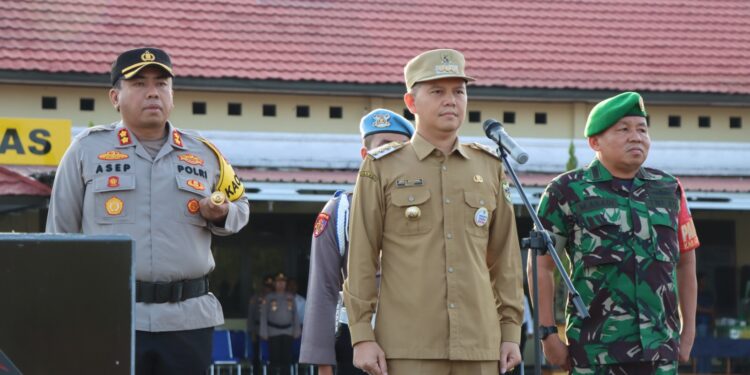 Tiga Pilar di Gumas Pimpin Apel Gelar Pasukan Ops Ketupat Telabang 2023