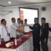 Ketua NasDem Kabupaten Gunung Mas, Evandi dan lainnya mendaftarkan 25 bacaleg Pemilu 2024 ke KPU Kabupaten Gunung Mas, Kamis (11/5/2023). (Foto : KPU Kabupaten Gunung Mas)