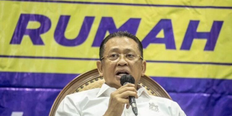 Arsip foto - Ketua MPR Bambang Soesatyo memberikan pandangannya pada acara konferensi pers “Dialog Kebangsaan" di kompleks Parlemen DPR, Jakarta, Selasa (8/3/2022). (MASAPNEWS/ANT)