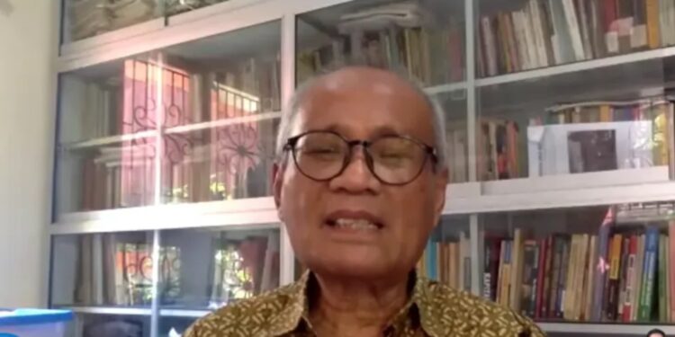 Pengamat Ketenagakerjaan Universitas Gadjah Mada (UGM) Tadjudin Nur Effendi menjelaskan terkait dampak UU Cipta Kerja terhadap ketenagakerjaan di masyarakat, Jakarta, Selasa (2/5/2023) (MASAPNEWS/ANT)