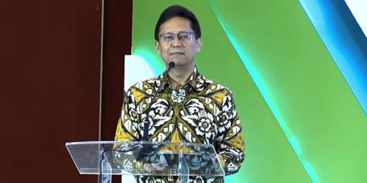 Tangkapan layar - Menteri Kesehatan RI Budi Gunadi Sadikin ketika memberikan sambutannya dalam Forum Nasional Hilirisasi dan Peningkatan Penggunaan Sediaan Farmasi Dalam Negeri yang diikuti secara daring di Jakarta, Selasa (16/5/2023). (MASAPNEWS/ANT)