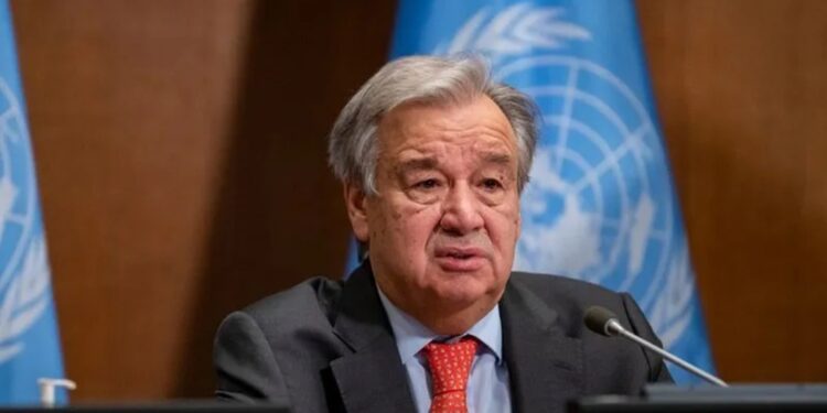 Arsip Foto - Sekretaris Jenderal Perserikatan Bangsa-Bangsa Antonio Guterres menyampaikan pidato pada KTT Ambisi Iklim di markas besar PBB, New York, Sabtu (12/12/2020). (MASAPNEWS/ANT)