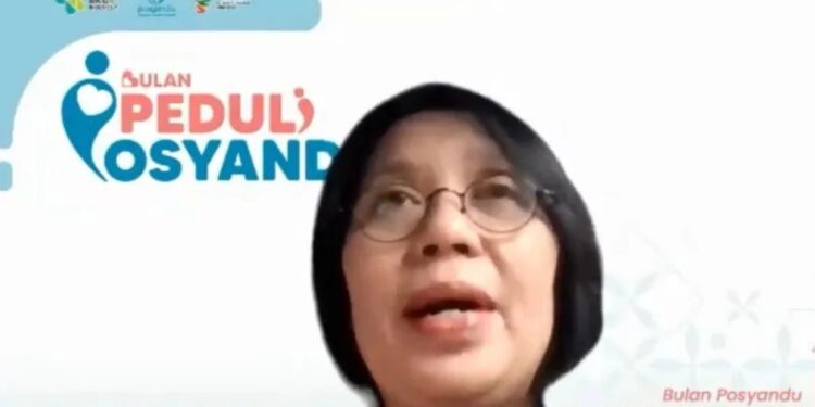 Tangkapan Layar - Direktur Jenderal Kesehatan Masyarakat Kemenkes RI Maria Endang Sumiwi pada diskusi tentang Bulan Peduli Posyandu yang diikuti secara daring di Jakarta pada Jumat (19/5/2023). (MASAPNEWS/ANT/Lintang Budiyanti Prameswari)
