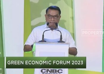 Tangkapan layar Kepala Staf Kepresidenan (KSP) Moeldoko memberi sambutan dalam kegiatan Green Economic Forum yang dipantau secara virtual di Jakarta, Senin (22/5/2023). (MASAPNEWS/ANT)