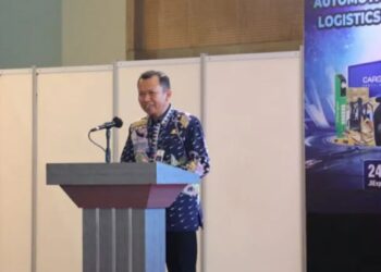 Direktur Angkutan Jalan Ditjen Perhubungan Darat Kemenhub Suharto memberi sambutan dalam pembukaan ASEAN's International Trade Fair for Automotive, Electric Vehicle, Logistics, & Mining Solutions yang digelar di JIExpo, Jakarta, Rabu (24/5/2023). (MASAPNEWS/ANT/HO-Ditjen Perhubungan Darat)