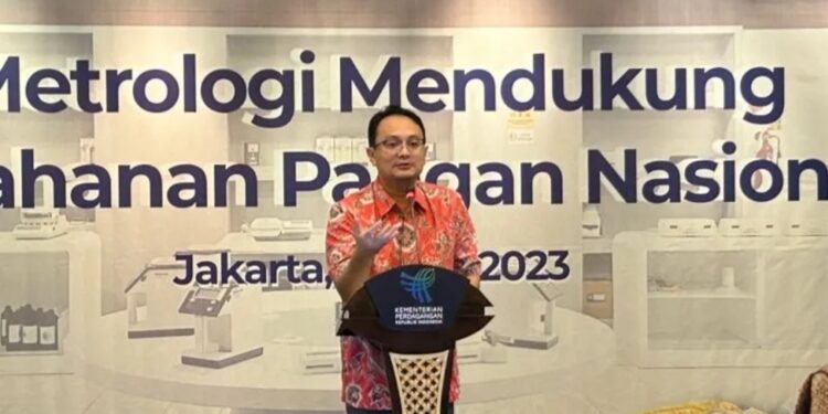 Wakil Menteri Perdagangan (Wamendag) Jerry Sambuaga saat menghadiri seminar "Metrologi Dukung Ketahanan Pangan" di Jakarta, Selasa (23/5/2023). (MASAPNEWS/ANT)