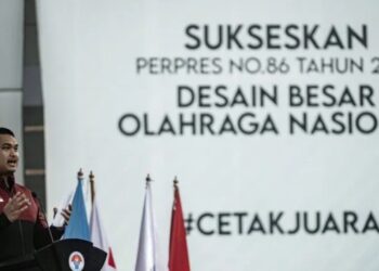 Ilustrasi - Menteri Pemuda dan Olahraga (Menpora) Ario Bimo Nandito Ariotedjo berbicara saat upacara pengukuhan kontingen Indonesia untuk SEA Games Kamboja 2023 usai upacara pengukuhan di lapangan Kementerian Pemuda dan Olahraga (Kemenpora), Jakarta, Selasa (2/5/2023). (MASAPNEWS/ANT)