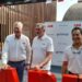 President Director & Country Holding Officer PT ABB Sakti Industri Gerard Chan (kanan) bersama dengan ABB Electrificationt President Morten Weirod dan ABB Division President System Drives Chris Poynter saat bertemu dengan pewarta di Nyiur Restorant, Jakarta Utara, Sabtu (3/6/2023). (MASAPNEWS/ANT)