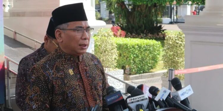 Ketua Umum PBNU Yahya Cholil Staquf saat ditemui di Kompleks Istana Kepresidenan Jakarta, Jumat (9/6/2023). (MASAPNEWS/ANT)