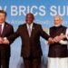 Foto arsip: Presiden Brazil Luiz Inacio Lula da Silva, Presiden China Xi Jinping, Presiden Afrika Selatan Cyril Ramaphosa, Perdana Menteri India Narendra Modi dan Menteri Luar Negeri Rusia Sergei Lavrov berpose bersama pada KTT BRICS 2023 di Sandton Convention Center di Johannesburg, Afrika Selatan, pada 23 Agustus 2023. (MASAPNEWS/ANT/via REUTERS/POOL)