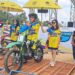 Bupati Gunung Mas Jaya S Monong bersama Forkopimda, Ketua IMI Kabupaten Gunung Mas, dan lainnya mengikuti fun race di Sirkuit Antang Sakti Kuala Kurun, Minggu (20/8/2023). (IST)