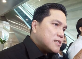 Menteri BUMN Erick Thohir saat ditemui wartawan, di Menara BRILiaN, Jakarta Selatan, Senin (4/9/2023). (MASAPNEWS/ANT)