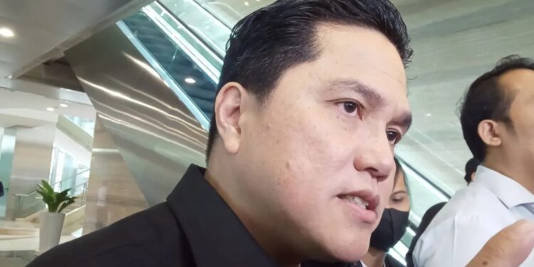 Menteri BUMN Erick Thohir saat ditemui wartawan, di Menara BRILiaN, Jakarta Selatan, Senin (4/9/2023). (MASAPNEWS/ANT)