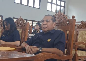 Juru bicara Fraksi Partai Golkar DPRD Kabupaten Gunung Mas, Punding S Merang. (MASAPNEWS/GCM)
