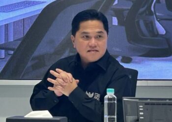 Menteri Badan Usaha Milik Negara (BUMN) Erick Thohir saat menghadiri temu media di Kantor Kementerian BUMN, Jakarta, Selasa (19/12/2023). (MASAPNEWS/ANT)