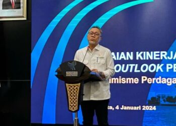Menteri Perdagangan (Mendag) Zulkifli Hasan saat memberikan paparan Kinerja Kementerian Perdagangan 2023 dan Outlook 2024 di Kantor Kementerian Perdagangan, Jakarta, Kamis (4/1/2024). (MASAPNEWS/ANT)