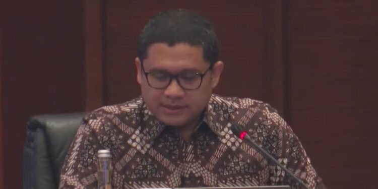 Kepala Badan Kebijakan Fiskal Kemenkeu Febrio Kacaribu dalam Konferensi Pers APBN KITA Edisi Desember 2023 di Jakarta, Jumat (15/12/2023). (MASAPNEWS/ANT)