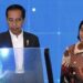 Menteri Keuangan Sri Mulyani Indrawati (kanan) mendampingi Presiden Joko Widodo saat membuka BRI Microfinance Outlook 2024 di Jakarta, Kamis (7/3/2024). (MASAPNEWS/ANT/HO-Biro Pers Setpres)