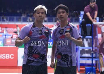 Ganda putra Kevin Sanjaya Sukamuljo/Marcus Fernaldi Gideon melaju ke babak kedua Malaysia Masters 2023 berbekal kemenangan babak pertama atas lawan dari Thailand dalam laga di Kuala Lumpur, Rabu. (MASAPNEWS/ANT/HO-PP PBSI)
