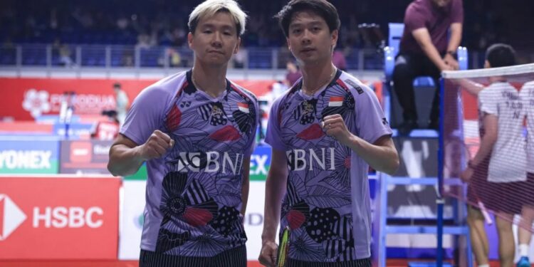 Ganda putra Kevin Sanjaya Sukamuljo/Marcus Fernaldi Gideon melaju ke babak kedua Malaysia Masters 2023 berbekal kemenangan babak pertama atas lawan dari Thailand dalam laga di Kuala Lumpur, Rabu. (MASAPNEWS/ANT/HO-PP PBSI)