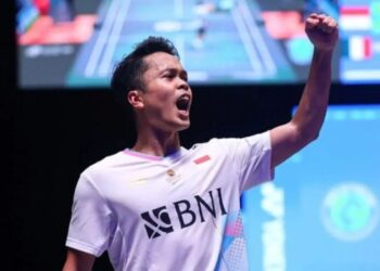 Dua tunggal putra Indonesia Anthony Sinisuka Ginting dan Jonatan Christie dipastikan akan saling berhadapan satu sama lain pada babak final All England Open 2024, Minggu (17/3/2024). (MASAPNEWS/ANT/HO-PBSI)