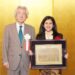 Sastia Prama Putri (kanan), ilmuwan Indonesia dan non-Jepang pertama penerima Ando Momofuku Award berpose dengan Mantan Perdana Menteri Jepang Junichiro Koizumi. (MASAPNEWS/ANT/HO-Sasti Prama.Putri)