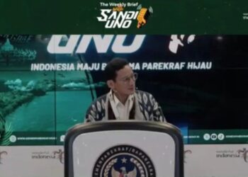Tangkapan layar - Menteri Pariwisata dan Ekonomi Kreatif (Menparekraf) Sandiaga Salahuddin Uno dalam jumpa pers mingguan yang dipantau secara daring di Jakarta, Senin (27/5/2024). (MASAPNEWS/ANT/Youtube-Kemenparekraf)