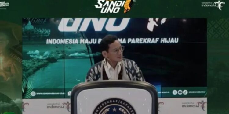 Tangkapan layar - Menteri Pariwisata dan Ekonomi Kreatif (Menparekraf) Sandiaga Salahuddin Uno dalam jumpa pers mingguan yang dipantau secara daring di Jakarta, Senin (27/5/2024). (MASAPNEWS/ANT/Youtube-Kemenparekraf)