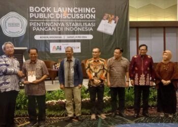 Peluncuran buku Pentingnya Stabilisasi Pangan di Indonesia, di IICC Kota Bogor. (MASAPNEWS/ANT/HO-Humas Perum BULOG)