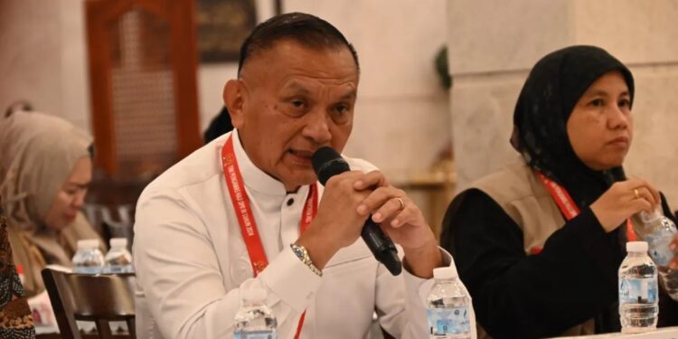 Wakil Ketua DPR RI Lodewijk F Paulus saat memantau perkembangan ibadah haji. (MASAPNEWS/ANT/HO-DPR)