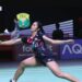 Pebulu tangkis tunggal putri Indonesia Ester Nurumi Tri Wardoyo mengembalikan kok ke arah unggulan kedua asal Jepang Aya Ohori melalui rubber game pada babak final Australian Open 2024, Quaycettntre, Sydney, Australia, Minggu (16/6/2024). (MASAPNEWS/ANT/X/@INABadminton)